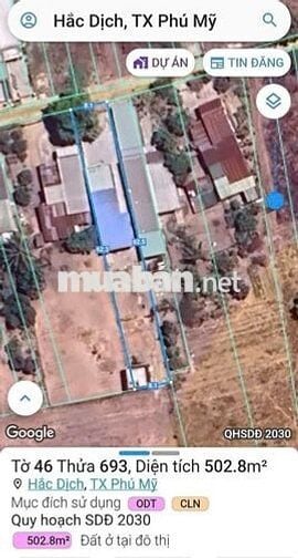 BÁN NHÀ ĐẤT 502,8m² GIÁ CHỈ 2,8 TỶ – HẮC DỊCH, TP. PHÚ MỸ