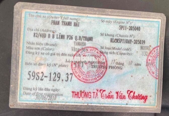 Bán xe Yamaha Nouvo 4, BSTP, Giấy tờ đầy đủ