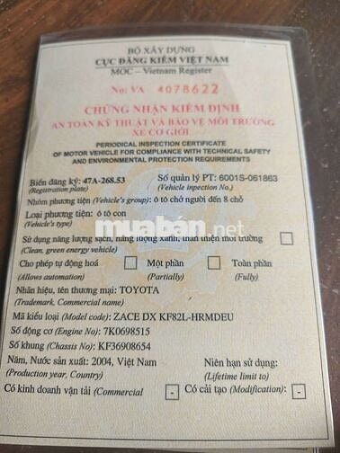 Toyota Zace 2004 Vàng cát