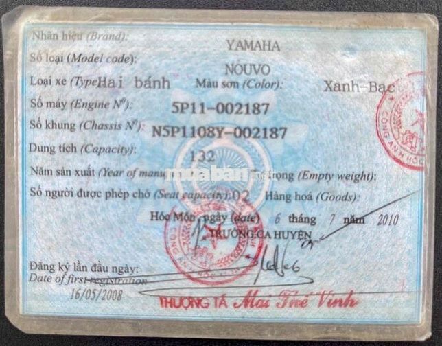 Bán xe Yamaha Nouvo 4, BSTP, Giấy tờ đầu đủ