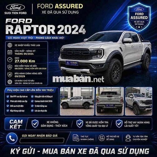Ford Raptor 2024 Xám Tự động 10 cấp