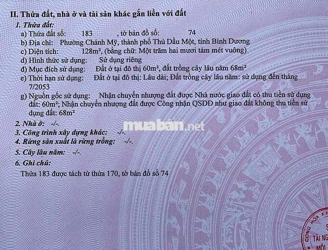Đất Chánh Mỹ ngay đài Đức Mẹ Maria đường 6m thông 4x30