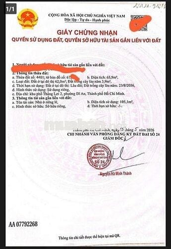 nhà hoàn công ngay chợ dĩ an 1 - giá 4 tỷ3
