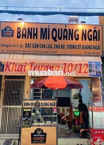 SANG NHƯỢNG TIỆM BÁNH MÌ MẶT TIỀN ĐƯỜNG GÒ VẤP