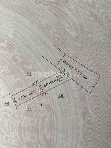 Bán Đất Mặt Tiền Đường Đx 077, P.Định Hoà, Thủ Dầu Một, Bình Dương