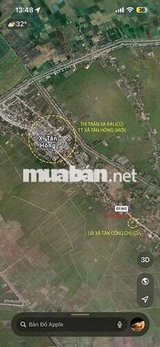 Bán đất nền 242m2 giáp đường ĐT843, trên UB xã Tân Công Chí (cũ)