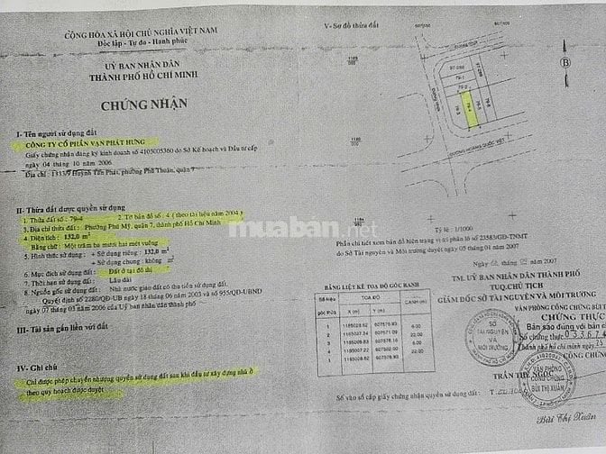 Bán 132m2 đất ở MT Hoàng Quốc Việt, KDC Vạn Phát Hưng, P.Tân Mỹ, TPHCM