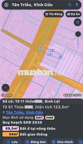 Chủ ngộp cần tiền bán gấp lô đất cách 100m đường lớn Hương Lộ 15 đang