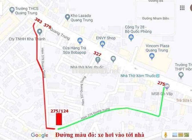 Nhà nguyên căn, HXH Q. Trung, P.10. 1 trệt 1 lửng 3 phòng ngủ. 3 toi