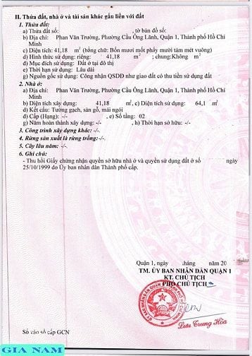 BÁN NHÀ TOÀ NHÀ VĂN PHÒNG : 1 PHAN VĂN TRƯỜNG - P. CẦU ÔNG LÃNH - Q. 1