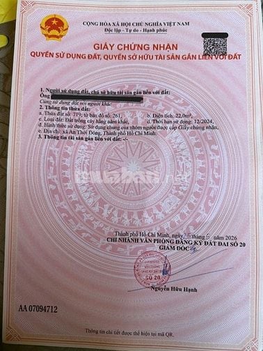 BÁN NHÀ MẶT TIỀN THỔ CƯ - LÝ NHƠN - XÃ AN THỚI ĐÔNG- CHÍNH CHỦ