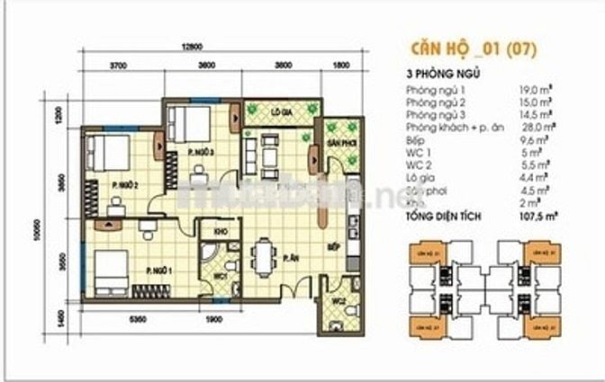 Cho thuê căn hộ Nguyễn Phúc Nguyên, trung tâm Q3cũ 3PN2WC, giá 15tr/th
