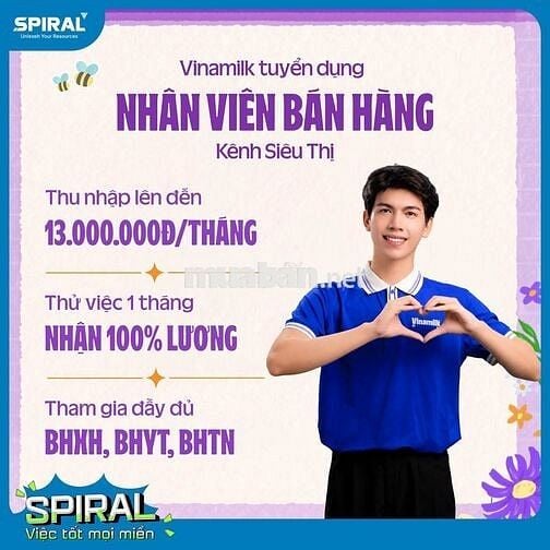 [HẢI PHÒNG] NHÂN VIÊN BÁN HÀNG SIÊU THỊ VINAMILK 