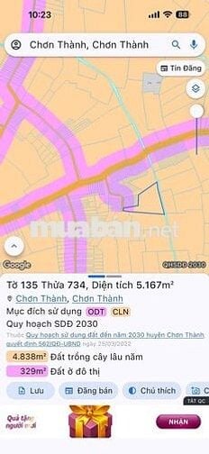 Bán Mãnh Sào 5.166m2 có sẵn thổ cư 100m