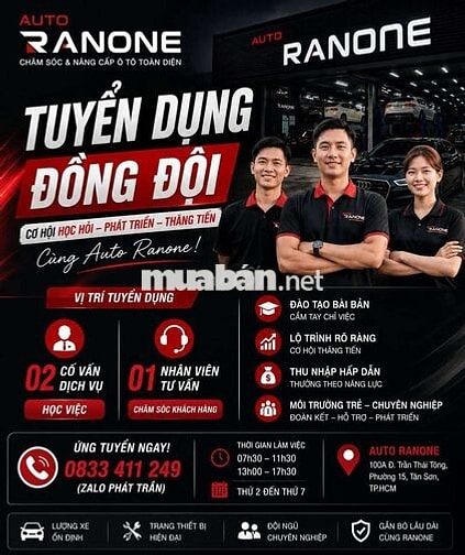 Gara ô tô Tuyển tư vấn cố vấn dịch vụ sửa ô tô