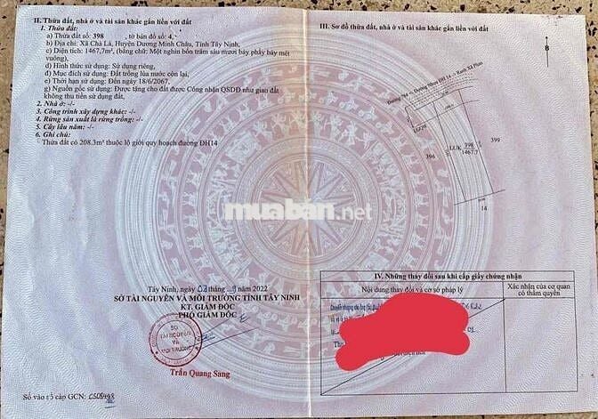 đất đường nhựa DH14 chà là, chỉ 60 triệu 1 mét, hậu dài