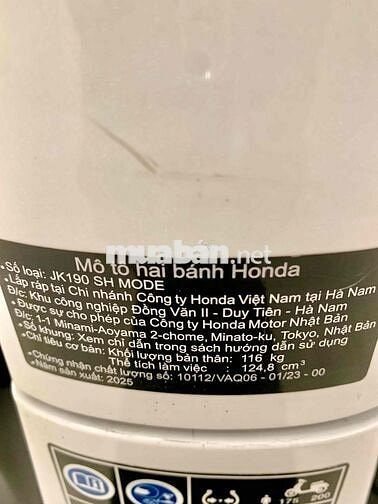Honda SH Mode 125 2025 Chính Chủ BSTP odo 15000 km