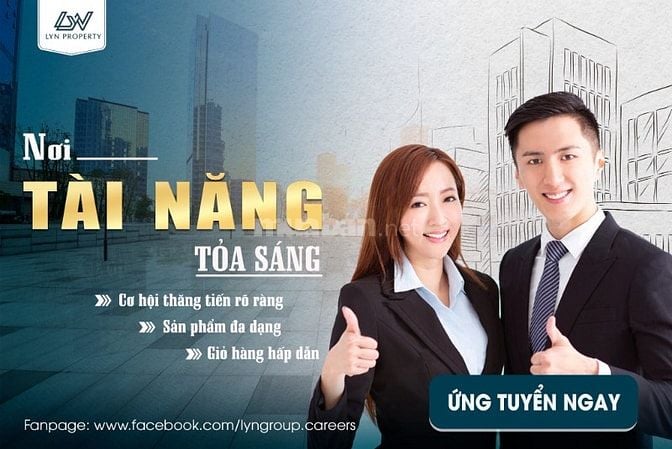 Tuyển dụng 10 chuyên viên Kinh Doanh BĐS, LCB 7tr/ tháng