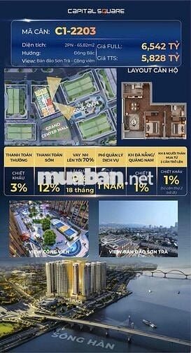 Bán Căn hộ cao cấp ngay sông hàn Capital Square Đà Nẵng
