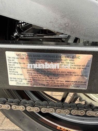 Yamaha Exciter 155 2025 Đen pha nâu 1000 km