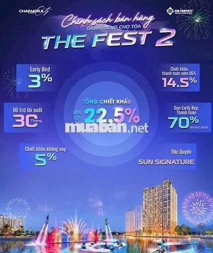 Bán căn hộ pháo hoa tại đảo Festival, Sun Group Nha Trang giá tốt