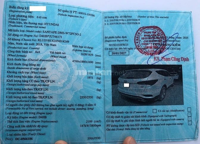 🚙Hyundai SantaFe 2.2 D Full Option 4WD Máy dầu sản xuất 2018🚙