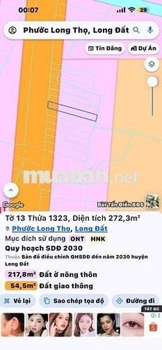 chính chủ cần bán mặt tiền tỉnh lộ 997