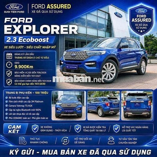 Ford Explorer 2.3 Ecobost 2024 Odo9.900 Km. Xe Sếp