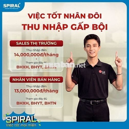 VINH PHUC - TUYỂN DỤNG NHÂN VIÊN  BÁN HÀNG LG
