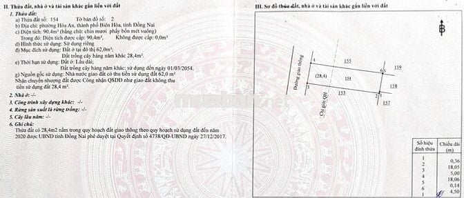 Bán Đất P.Biên Hòa (Hóa An cũ)