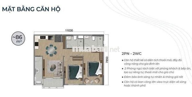 Bán nhanh căn góc Panorama Mizuki 2PN 86m2, nhà mới đẹp, sổ hồng riêng