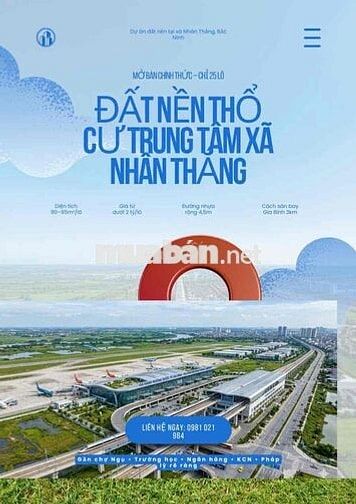 🆘 MỞ BÁN 25 LÔ ĐẤT NỀN THỔ CƯ TRUNG TÂM XÃ NHÂN THẮNG 🆘 🏡 Diện tích: 9