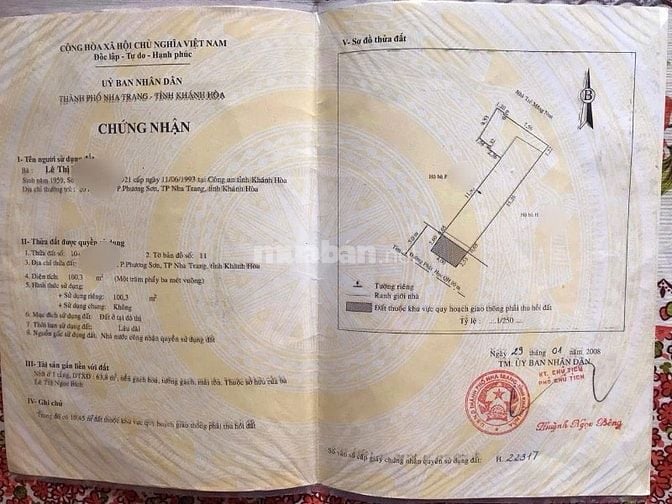 Cần bán nhà nở hậu 100m2 , hẻm ôtô giữa TTTP Nha Trang