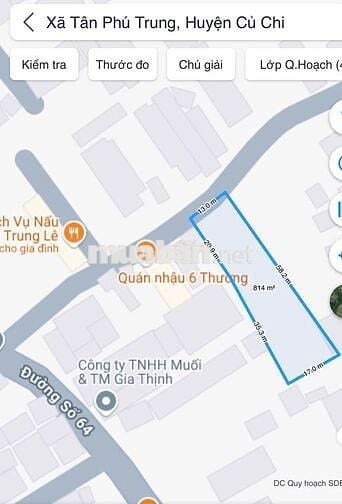 Nợ WC cần bán lô đất 813m2 (13x58) giá 1ty550 thương lượng