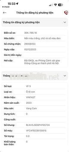 VinFast VF5 Plus 2023 Vàng Cam 17000km