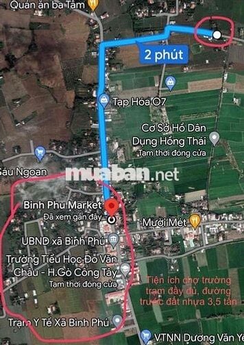 Thổ cư 9x17 mặt tiền nhựa xe tải gần chợ trường