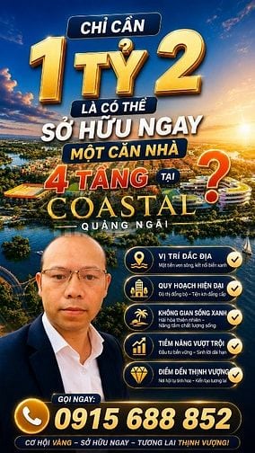 NHÀ VƯỜN COASTAL QUẢNG NGÃI: CHỈ TỪ 1,2 TỶ ĐỒNG VỐN TỰ 