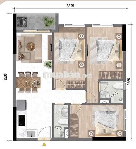🏡 CĂN 3 PHÒNG NGỦ BCONS NEW SKY – KHÔNG GIAN RỘNG, ĐÓN TRỌN TƯƠNG LAI