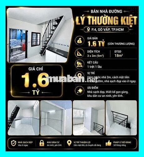 [SHR] Hẻm 4M - Phạm Văn Chiêu 1 Trệt 1 Lầu Full Nội Thất Gần Chợ