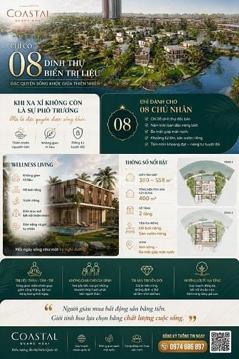 CHỈ 08 DINH THỰ BIỂN TRỊ LIỆU – BIỂU TƯỢNG SỐNG ĐẲNG CẤP TẠI COASTAL