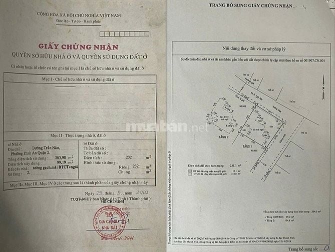 Bán biệt thự góc 2 mặt tiền Trần Não, 232m², sân vườn đẹp, 2 tầng