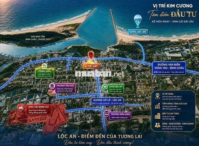 Bán Lô Đất View Trực Diện BIỂN LỘC AN, FULL THỔ CƯ, Giá Hợp Lý