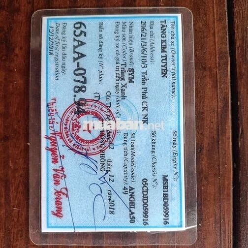 SYM Angela 50cc 2018 Trắng Xanh 20112 km
