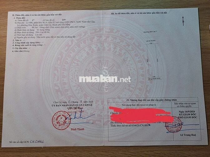 Bán đất mặt tiền đường (7m5) Hòa Xuân