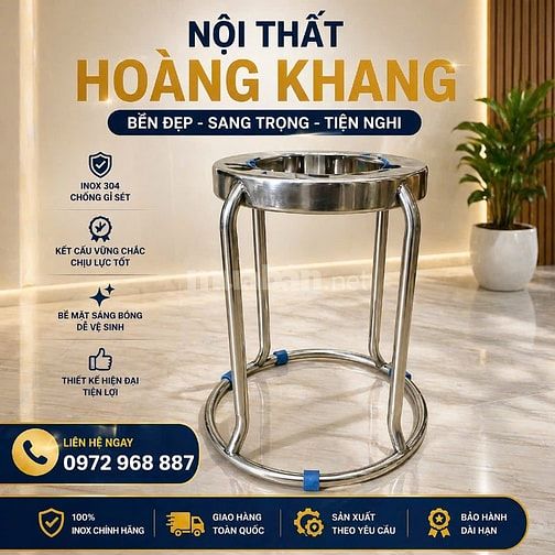 Bàn ghế inox cho thuê đám cưới, bàn tròn inox, ghế inox tròn