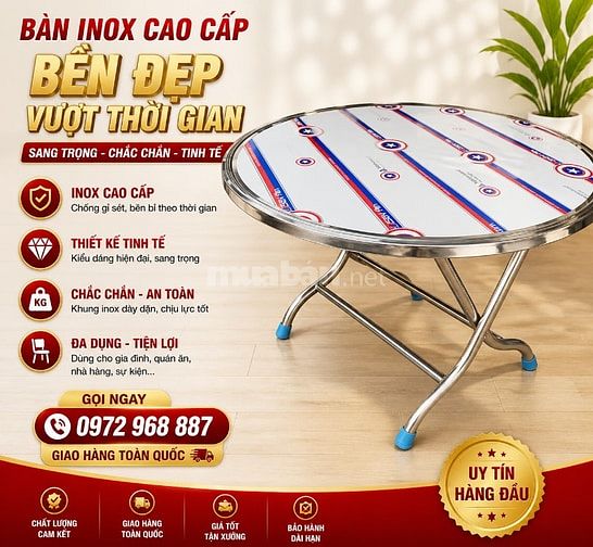 Bàn ghế inox cho thuê đám cưới, bàn tròn inox, ghế inox tròn