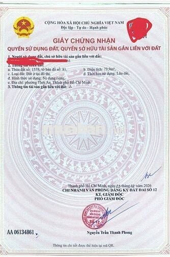Chính chủ cần bán đất mặt tiền thổ cư tx22 nối tx37. Đt 80m. . 