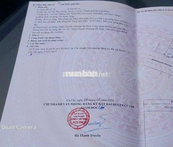 Ngộp nhà cấp 4 + vườn 159m2 SHR Đường Nguyễn Thị Lắng Củ Chi 1 tỷ 1