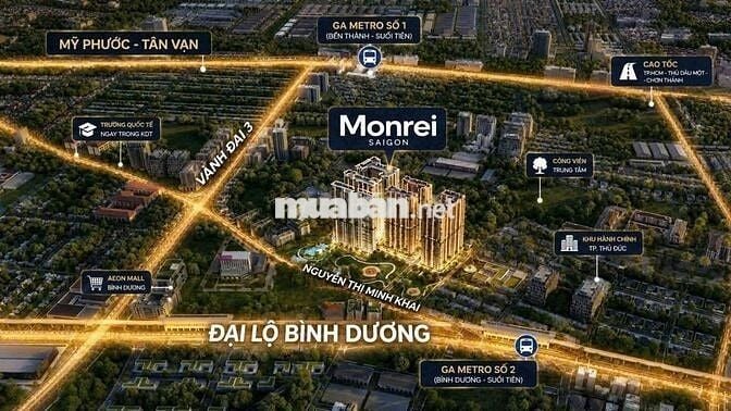 CĂN HỘ MONREI SAIGON, CHỈ TỪ 45TR/M², NGUYỄN THỊ MINH KHAI, BÌNH DƯƠNG