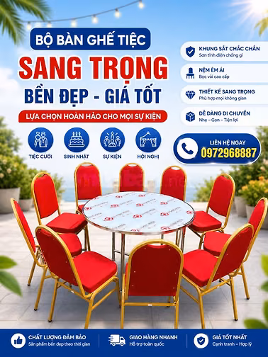 Bàn ghế nhà hàng, ghế sự kiện hội trường ,bàn ghế tiệc cưới giá rẻ